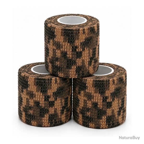 Lot de 3 Rubans Adh�sif Camouflage For�t Auto-Agrippant 5 cm x 4,5 m