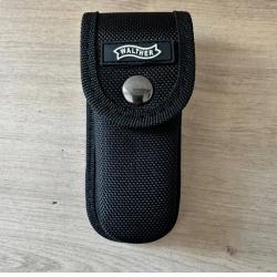 &Eacute;tui / pochette Walther pour couteau, en nylon noir, pratique et robuste