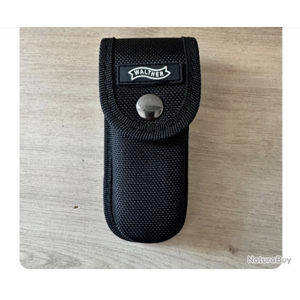 �tui / pochette Walther pour couteau, en nylon noir, pratique et robuste