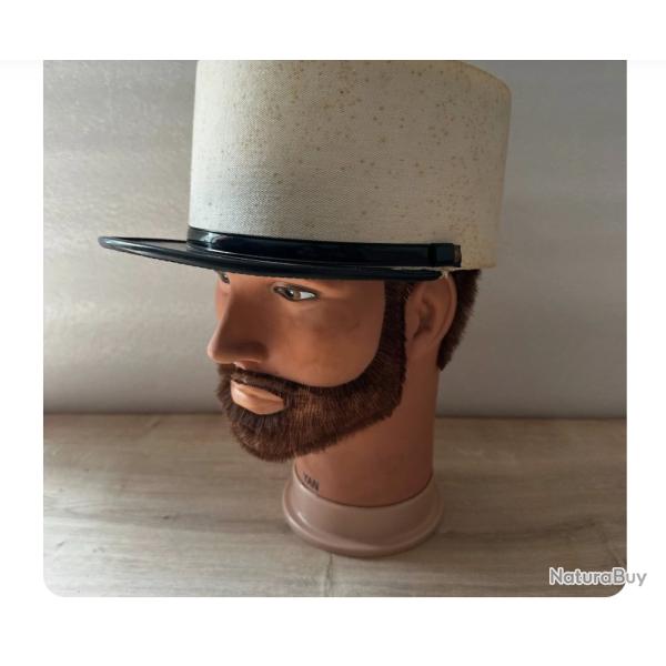 Chapeau Haut de Forme Gendarme Fran�ais K�pi Cylindrique Taille 58 Vintage
