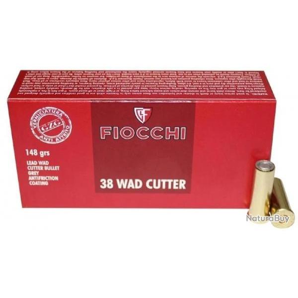 Cartouches Fiocchi calibre 38 special wad cutter 148grs