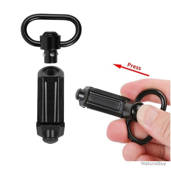 Attache sangle QD � d�gagement rapide par bouton-poussoir. Aluminium.