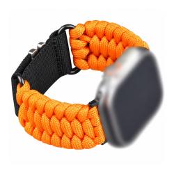 Bracelet Paracorde Compatible Apple Watch Orange 42 &agrave; 49 mm