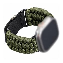 Bracelet Paracorde Compatible Apple Watch Vert 42 &agrave; 49 mm