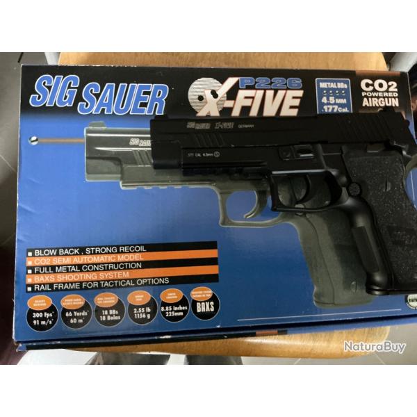 P226 X FIVE CO2 billes acier full m�tal culasse mobile