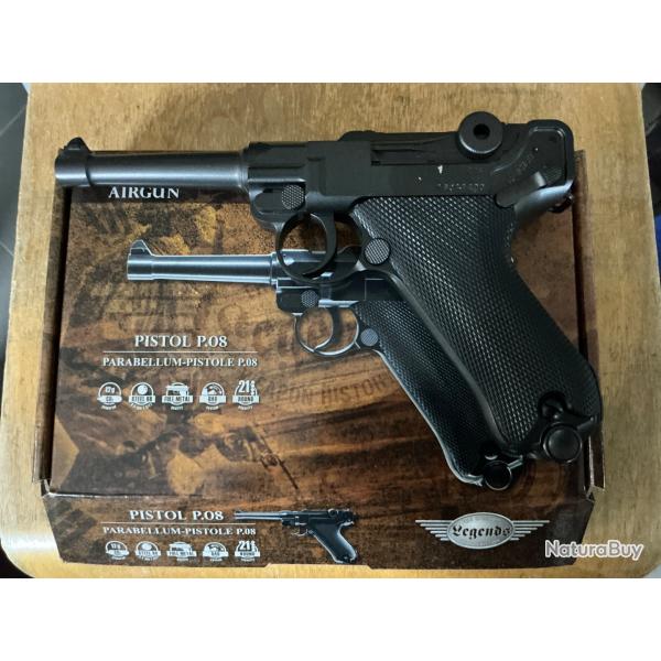 Pistolet P08 co2 billes acier 4,5 mm