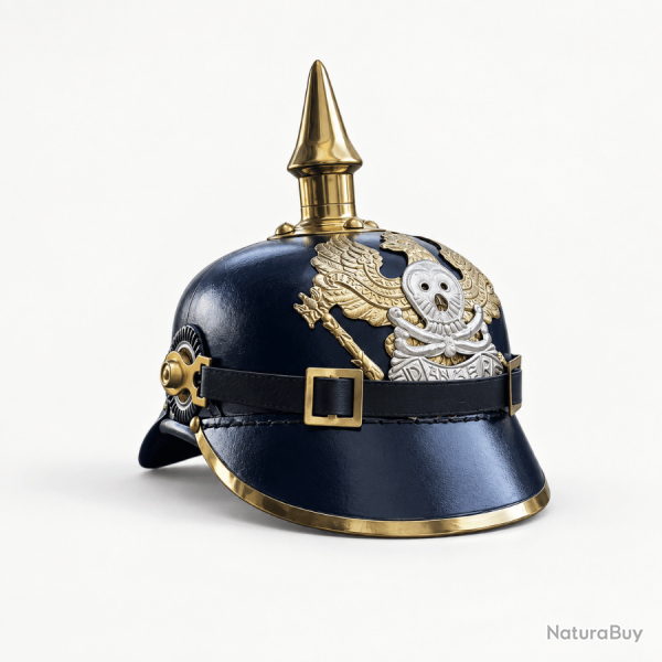 Casque � pointe Pickelhaube Brunswick IR 92 - Totenkopf - Reproduction Premium