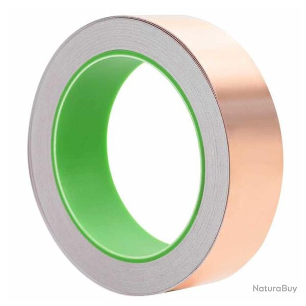 Ruban cuivre 30 mm x 20 m adh�sif double face r�sistant intemp�ries