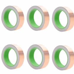 Ruban cuivre 30 mm x 20 m adh&eacute;sif double face r&eacute;sistant intemp&eacute;ries 6 pcs