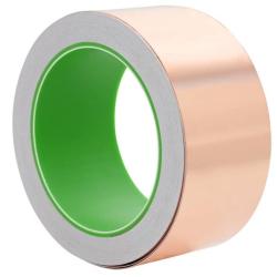 Ruban cuivre 50 mm x 20 m adh&eacute;sif double face r&eacute;sistant intemp&eacute;ries
