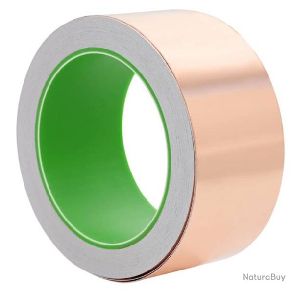 Ruban cuivre 50 mm x 20 m adh�sif double face r�sistant intemp�ries