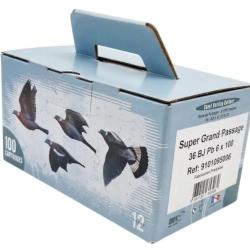 OFFRE ECO - CARTON DE 100 CARTOUCHES JOCKER SUPER GRAND PASSAGE 36G BOURRE JUPE CAL.12/70 PLOMB 6