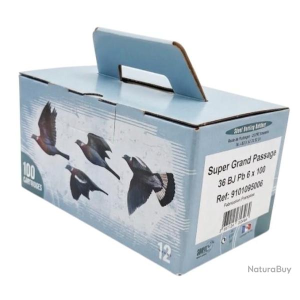 OFFRE ECO - CARTON DE 100 CARTOUCHES JOCKER SUPER GRAND PASSAGE 36G BOURRE JUPE CAL.12/70 PLOMB 7.5