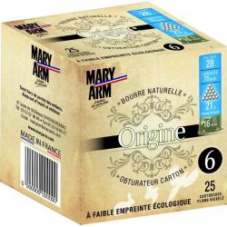 BOITE DE 25 CARTOUCHES MARY ARM ORIGINE BOURRE GRASSE CAL.28/70 PLOMB 7 NICKELE
