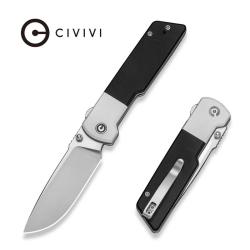 Couteau Pliant Civivi Zygon Lame Acier Nitro-V Manche G10 Blanc/Noir Top Crossbar Lock CIVC25035C1