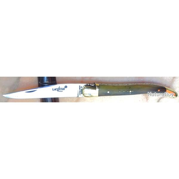 COUTEAU FORGE DE LAGUIOLE 1�re PERIODE CORNE BOVINE GUILLOCHAGE