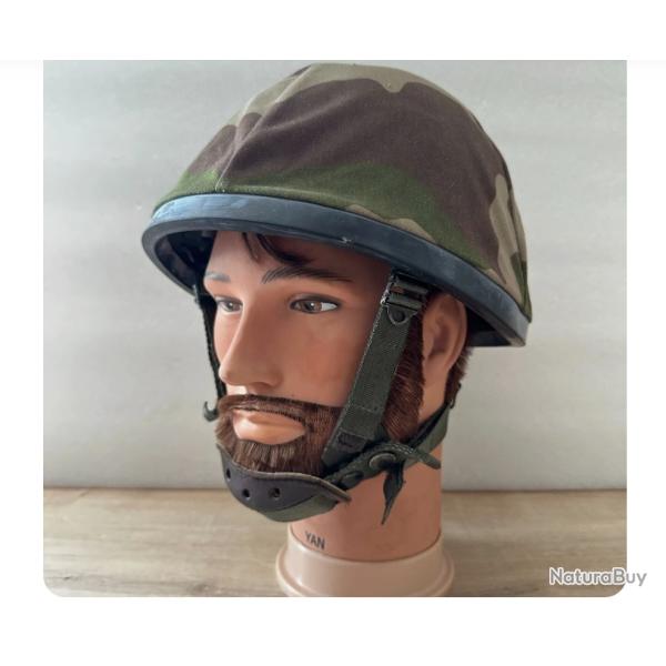 Casque parachutiste ann�es 90 camouflage woodland militaire collection vintage