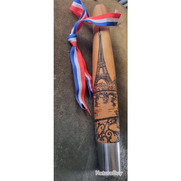 Opinel n13 collection, restaur�, aff�t� et grav� par mes soins, je suis aff�teur r�mouleur
