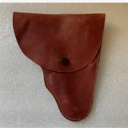 Ancien &Eacute;tui Holster de Pistolet en Cuir Marron Vintage Militaire Collection