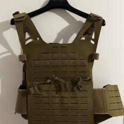 Porte-plaque WOSPORT TAN / Coyote Laser Cut - Neuf - Airsoft Milsim