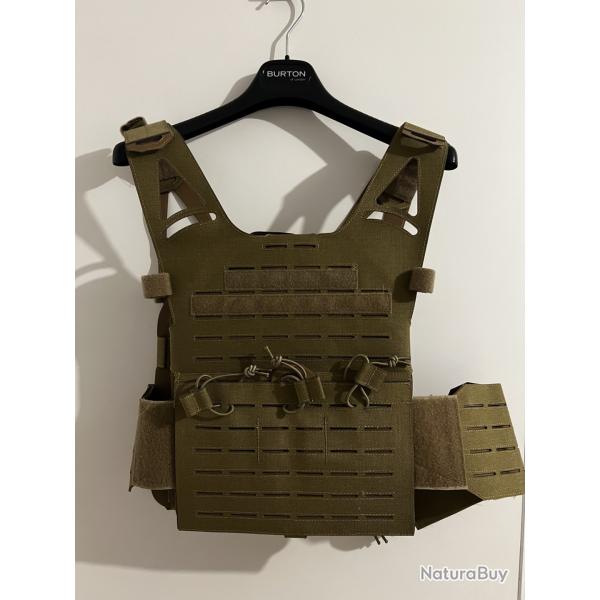 Porte-plaque WOSPORT TAN / Coyote Laser Cut - Neuf - Airsoft Milsim
