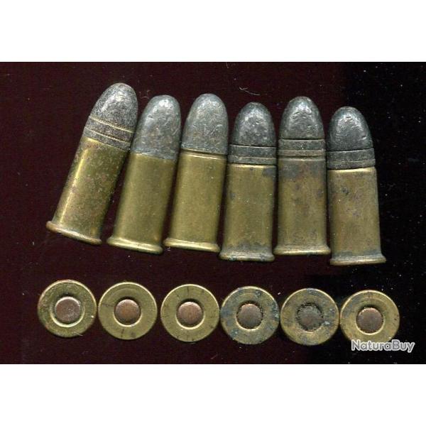 Lot de 6 cartouches .320 � balle pour revolver Bull Dog - PORT COMPRIS