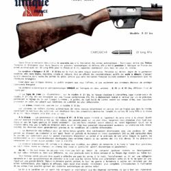 Unique X51 / X51 bis 22 LR semi auto - Documentation constructeur (scan)