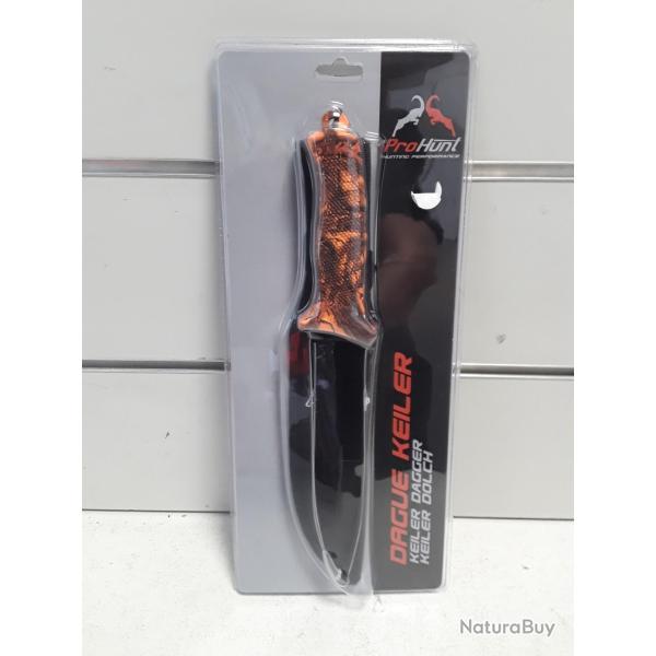 Dague Prohunt KEILER camo orange + etui  TOP PRODUIT