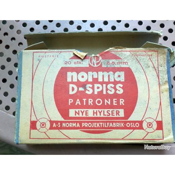 Bo�te norv�gienne Norma � D-Spiss �, marqu�e 6,5 mm, pr�vue pour 20 cartouches