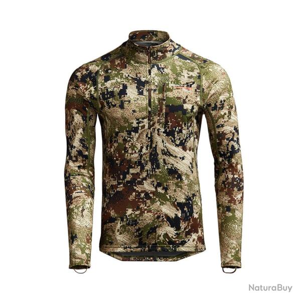 T-shirt � fermeture �clair interm�diaire Sitka CORE Mid Wt Zip-T Optifade Subalpine M