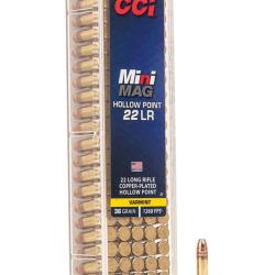 500 Munitions cci mini mag cal.22lr 36g holow point cuivre