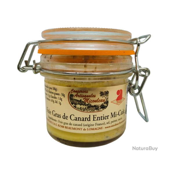 Foie gras de Canard entier mi-cuit bocal 90G