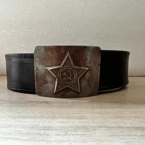 Ceinturon Militaire URSS Arm�e Sovi�tique Boucle �toile Marteau Faucille Cuir