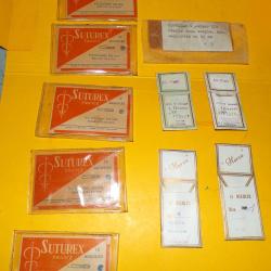 SERVICE DE SANTE :LOT DE 10 POCHETTES D'AIGUILLES POUR SUTURATIONS DES PLAIES , FABRICATION ANGLAIS