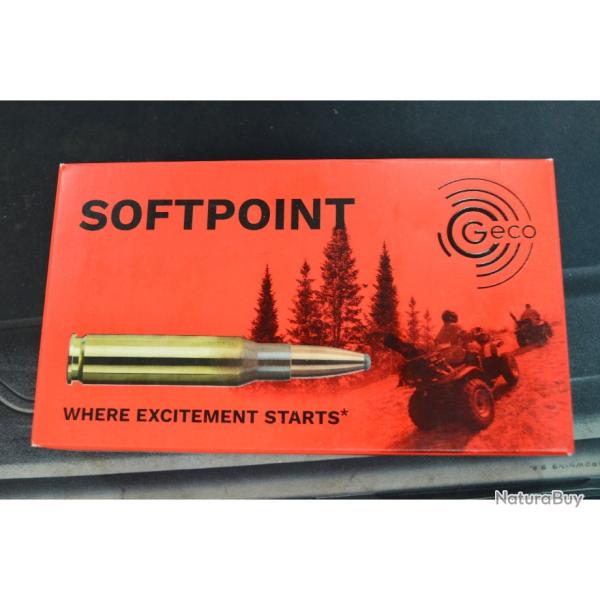 1 BOITE DE 20 MUNITIONS GECO CALIBRE 308 WIN SOFTPOINT 11G/170GR NEUVE