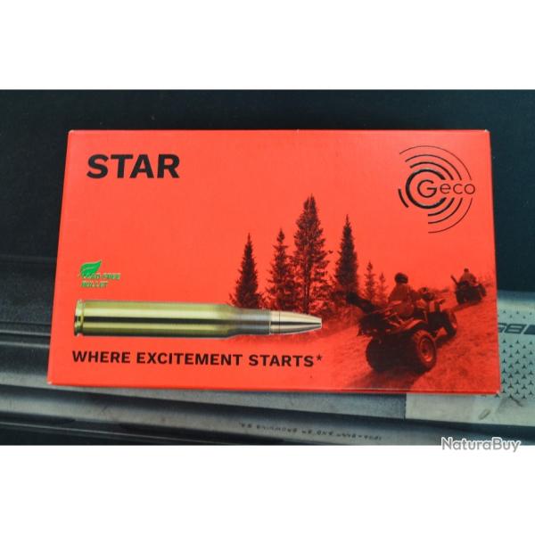 1 BOITE DE 20 MUNITIONS MANUFACTUREES GECO CALIBRE 7X64  STAR LEADFREE BULLET 9.1G/140GR NEUVES