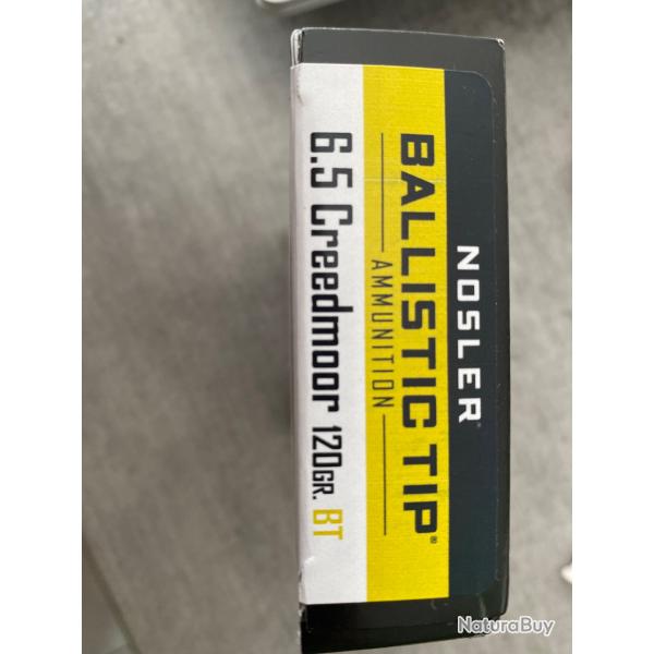 NOSLER BALLISTIC TIP 6.5 creedmoor 120gr