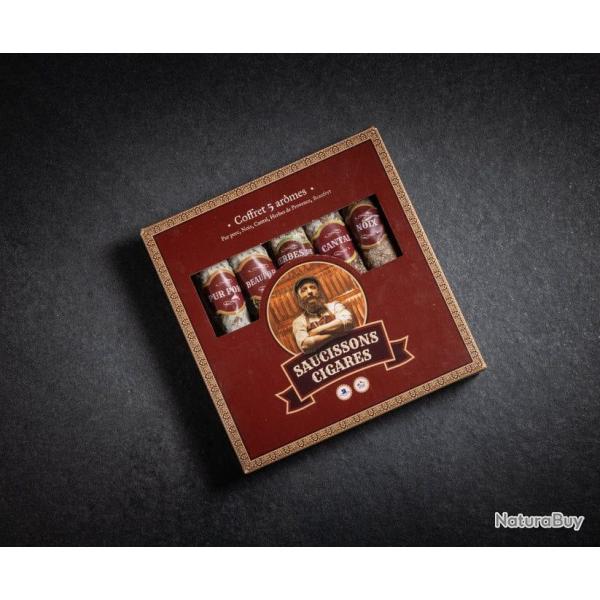 Coffret cadeau 5 saucissons cigares 1 coffret