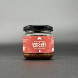 Rillette de sanglier sauvage fran&ccedil;ais miel et amandes 100g