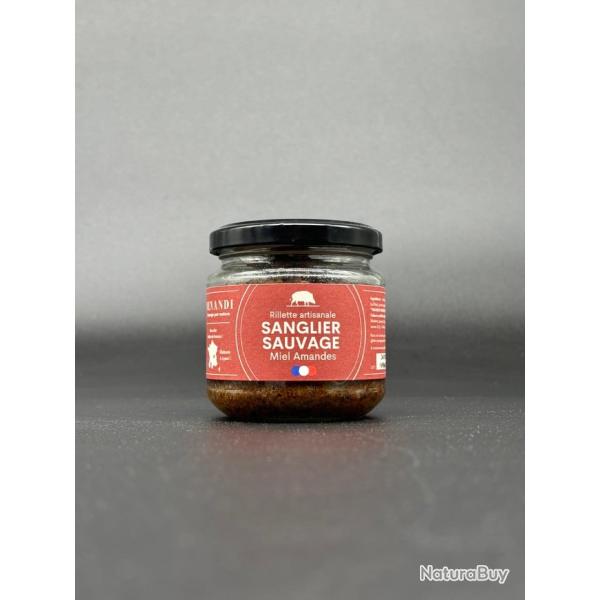 Rillette de sanglier sauvage fran�ais miel et amandes 100g