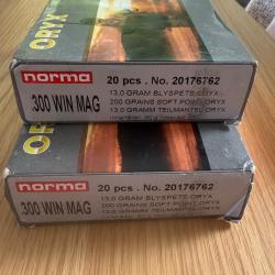 Lot 2 bo&icirc;tes de balles Norma ORYX 300 WIN MAG