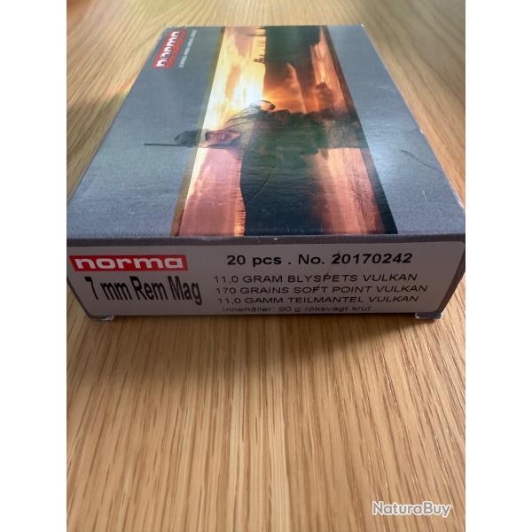 Lot 1 bo�te et demie munitions Norma 7MMRM