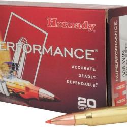 40 cartouches hornady cal.308 win 150grs sst spf