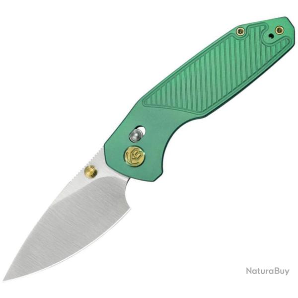 Couteau Pliant KB Aero Lame Acier M390 Manche Titane Vert Crossbar Lock KUB488D