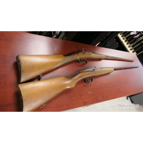 lot de 2 carabines de type  warmant  9 mm flobert  mise a prix 1 euros sans prix de reserve