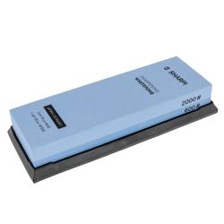 Pierre &agrave; aiguiser double face Sharpi - Corindon, Grain 600/2000 avec support