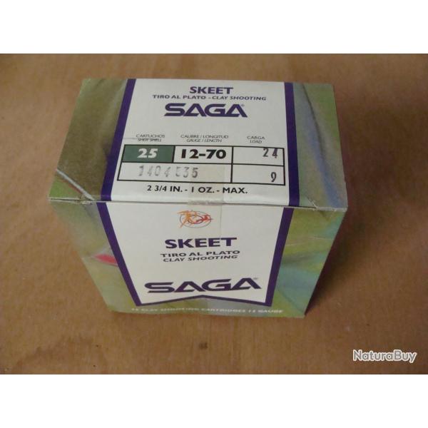LOT 250 CARTOUCHES SAGA CALIBRE 12 / 24 GRAMMES PLOMB 9