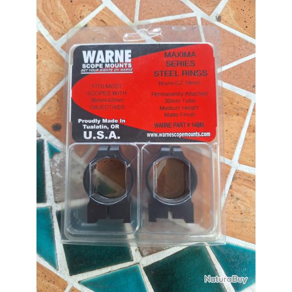 Coliers Warne,30mm , medium ,acier pour rail 19mm