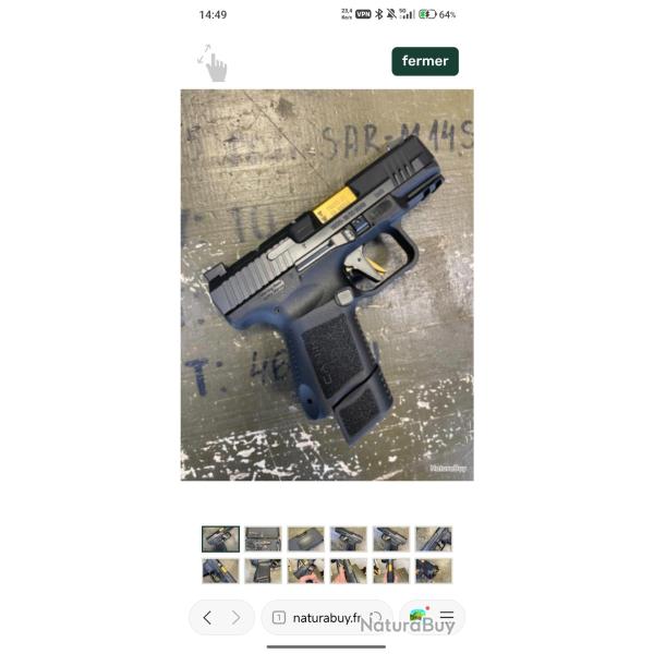 Pistolet Canik TP9 Sub Elite Executive cal 9x19. Cat�gorie B