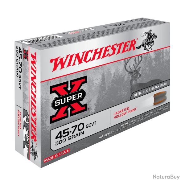 MUNITIONS WINCHESTER SUPER-X .45-70 GOVERNMENT JHP 300 GR - LOT DE 80 CARTOUCHES